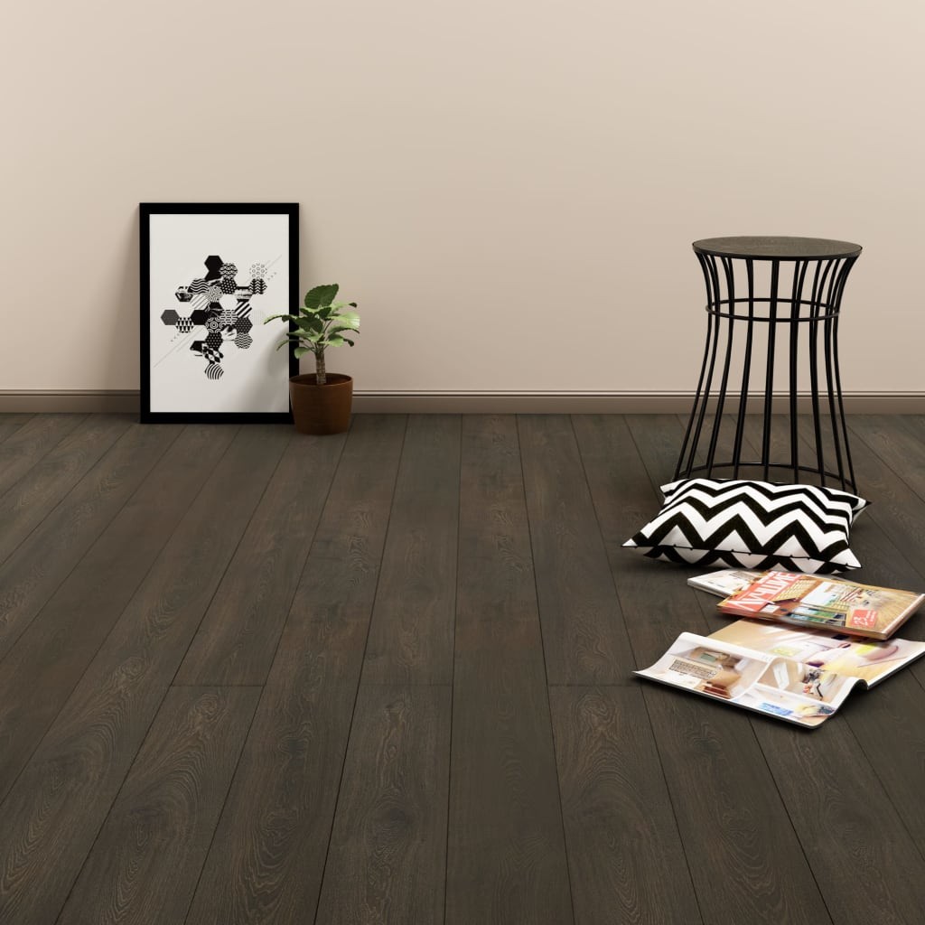 Self-adhesive Flooring Planks 4.46 m² 3 mm PVC Dark Brown